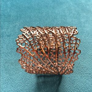 Stella & Dot Rose Gold Filigree Cuff Bracelet